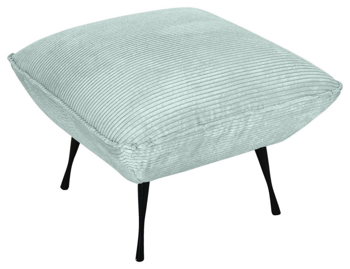 Hocker Lorris - Schwarz/Mintgrün, KONVENTIONELL, Textil (60/49/53cm) - MID.YOU