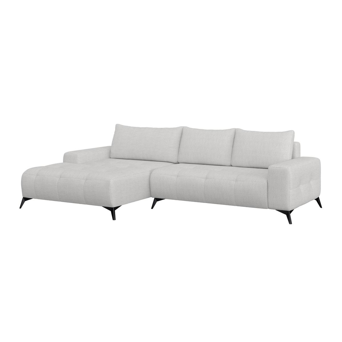 Ecksofa Mauro Beige, mit Schlaffunktion - Creme/Schwarz, Trend, Textil (175/290cm) - Luca Bessoni