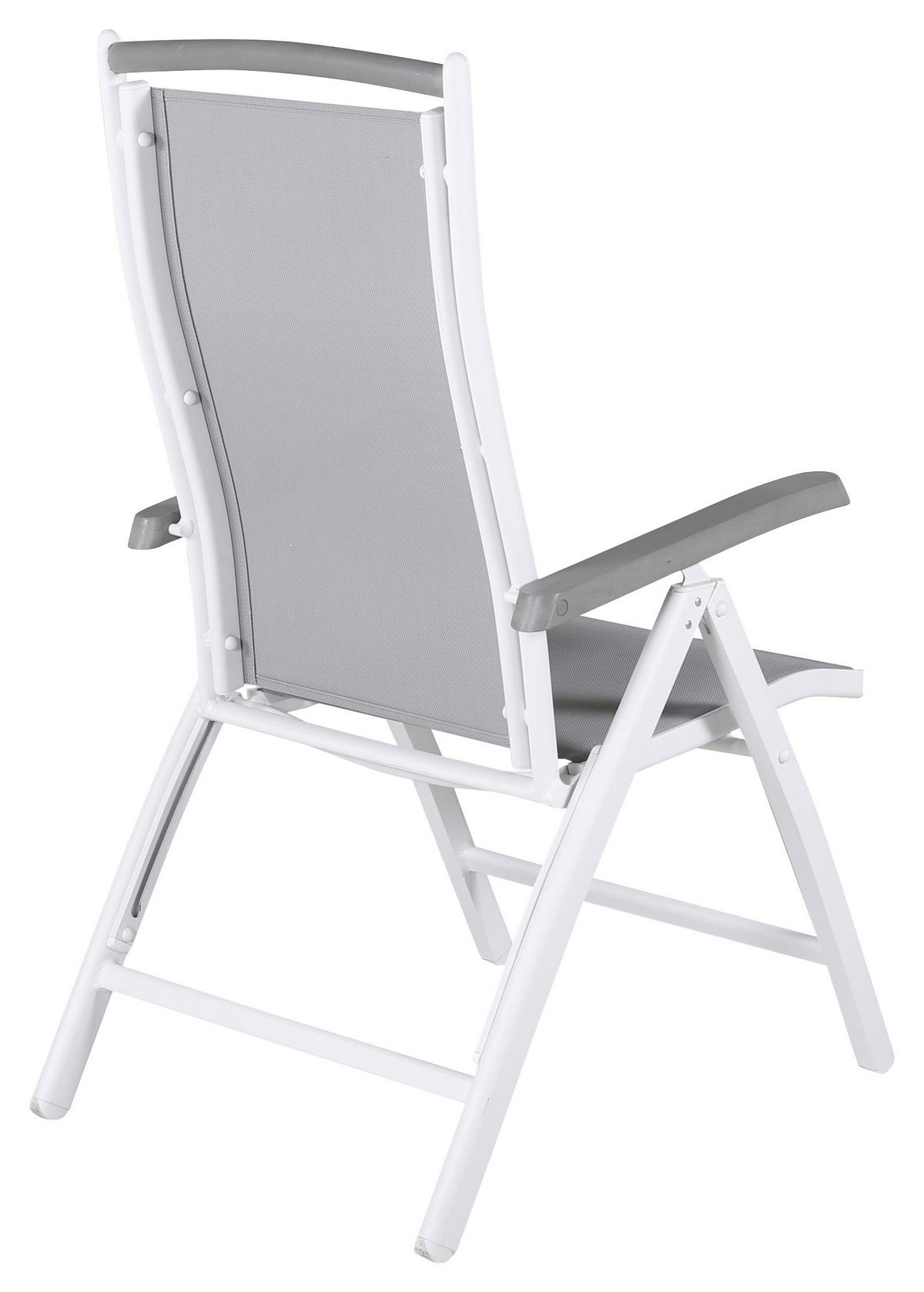 Gartensessel-set 2-tlg. Klappbar Albany Metall - Weiß/Grau, KONVENTIONELL, Metall (60/110/60cm) - Gardenson