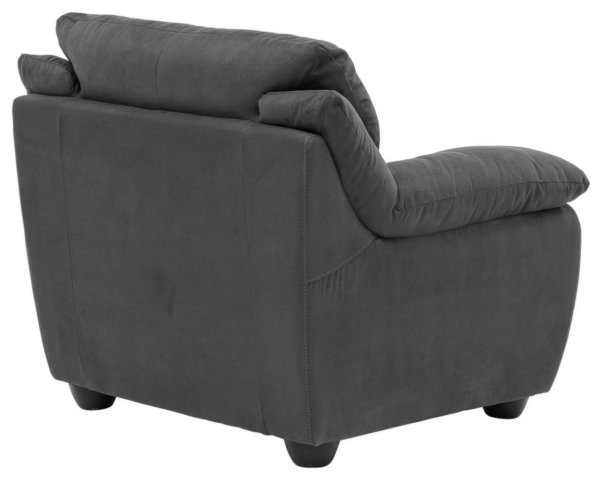 Polstersessel Mit Armlehnen Nebolo Textil Dunkelgrau - Dunkelgrau/Schwarz, Design, Textil (117/97/100cm) - Livetastic