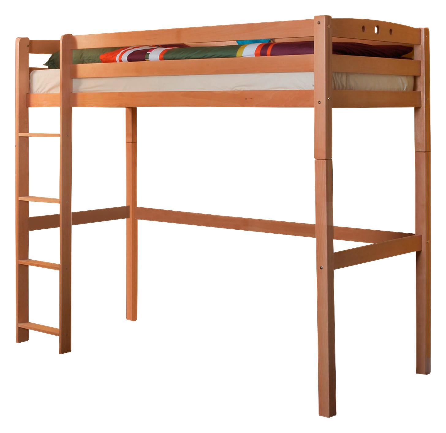 Vyvýšená posteľ TOLLY R prírodná - farba buka, Basics, drevo (90/200cm) - MID.YOU