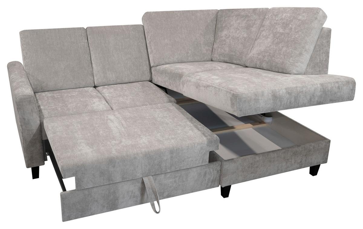 Rohová sedačka ALTON, pravá, svetlosivá ženilka - svetlosivá, Konventionell, drevo/textil (211/166cm)