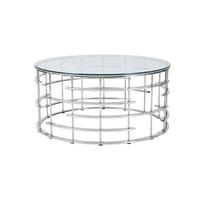 COUCHTISCH Silberfarben L: 90 cm - Silberfarben, Design, Glas/Metall (90/90/42cm) - Livetastic