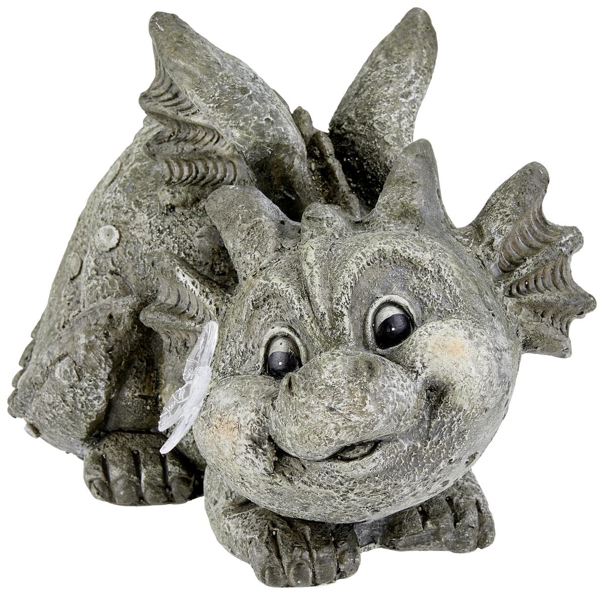Dekodrache Barry L/b/h: Ca. 22/32,5/24 Cm - Grau, KONVENTIONELL, Stein (22/32,5/24cm) - Ondega