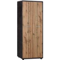 Aktenschrank Versperrbar Fontana Eiche, B 75 Cm - Eichefarben/Dunkelgrau, MODERN, Holzwerkstoff (75/184,7/35cm)