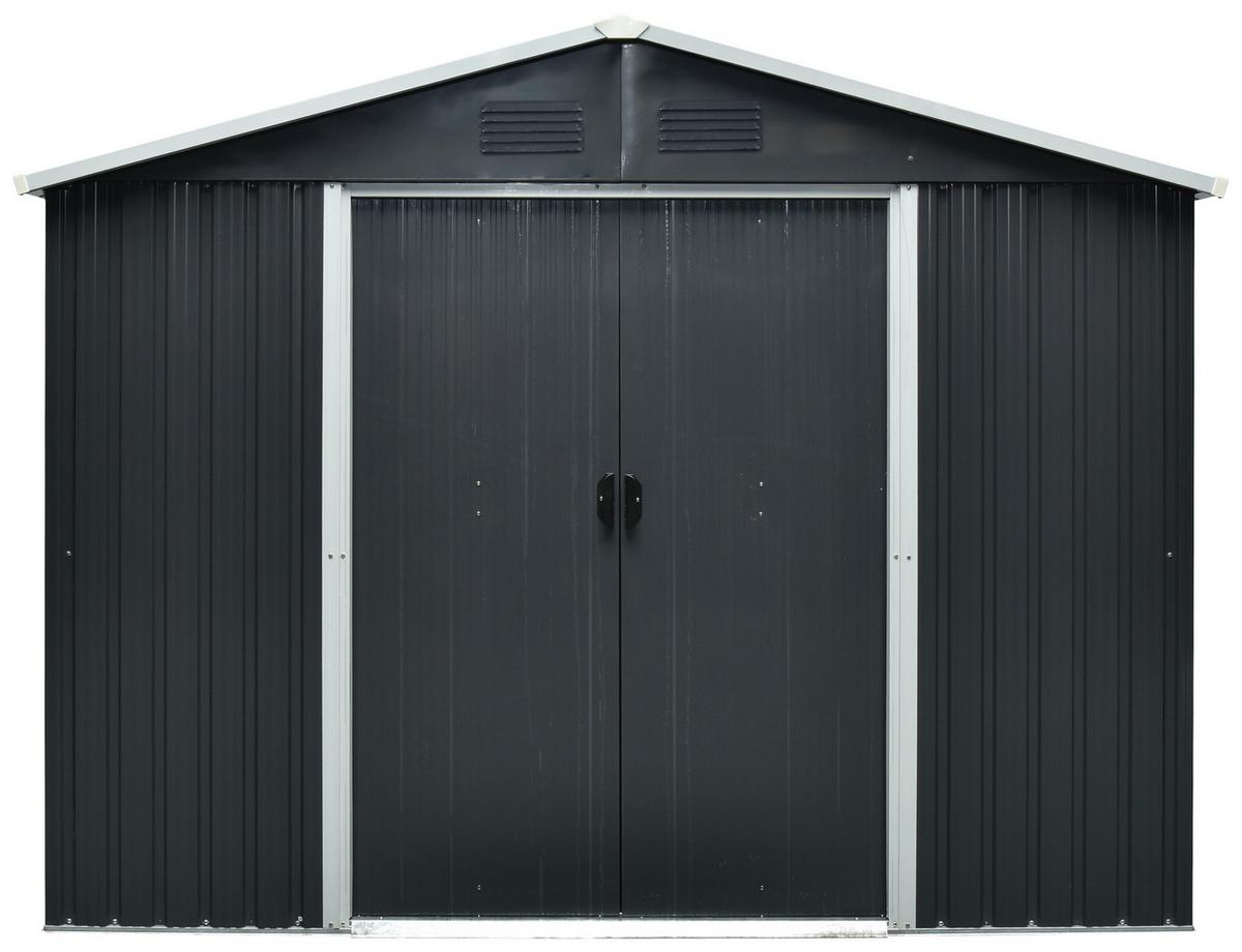 Gerätehaus Ohne Boden 301x214x238 Cm - Anthrazit/Weiß, Basics, Metall (301/214/238cm)