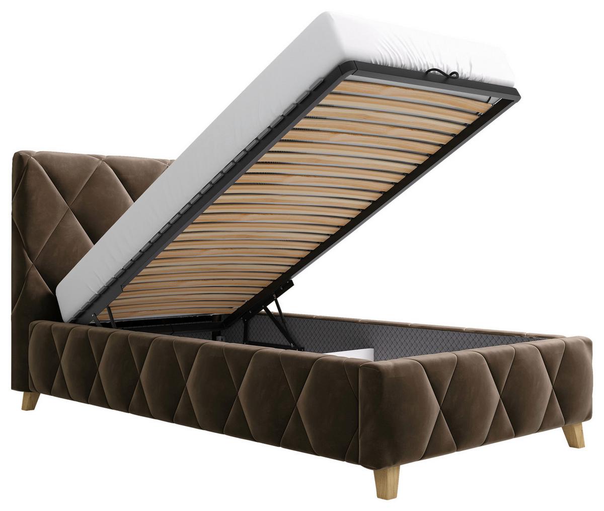 Polsterbett Trivio 100x200 cm Schlammfarbe - Schlammfarben, MODERN, Holz/Holzwerkstoff (100/200cm) - MID.YOU