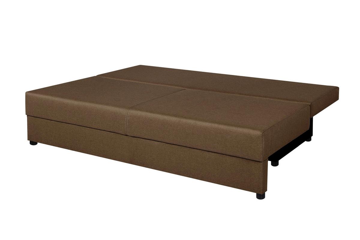 Schlafsofa mit Bettkasten Mega Braun - Schwarz/Braun, Design, Holzwerkstoff/Textil (190/80/75cm) - P & B