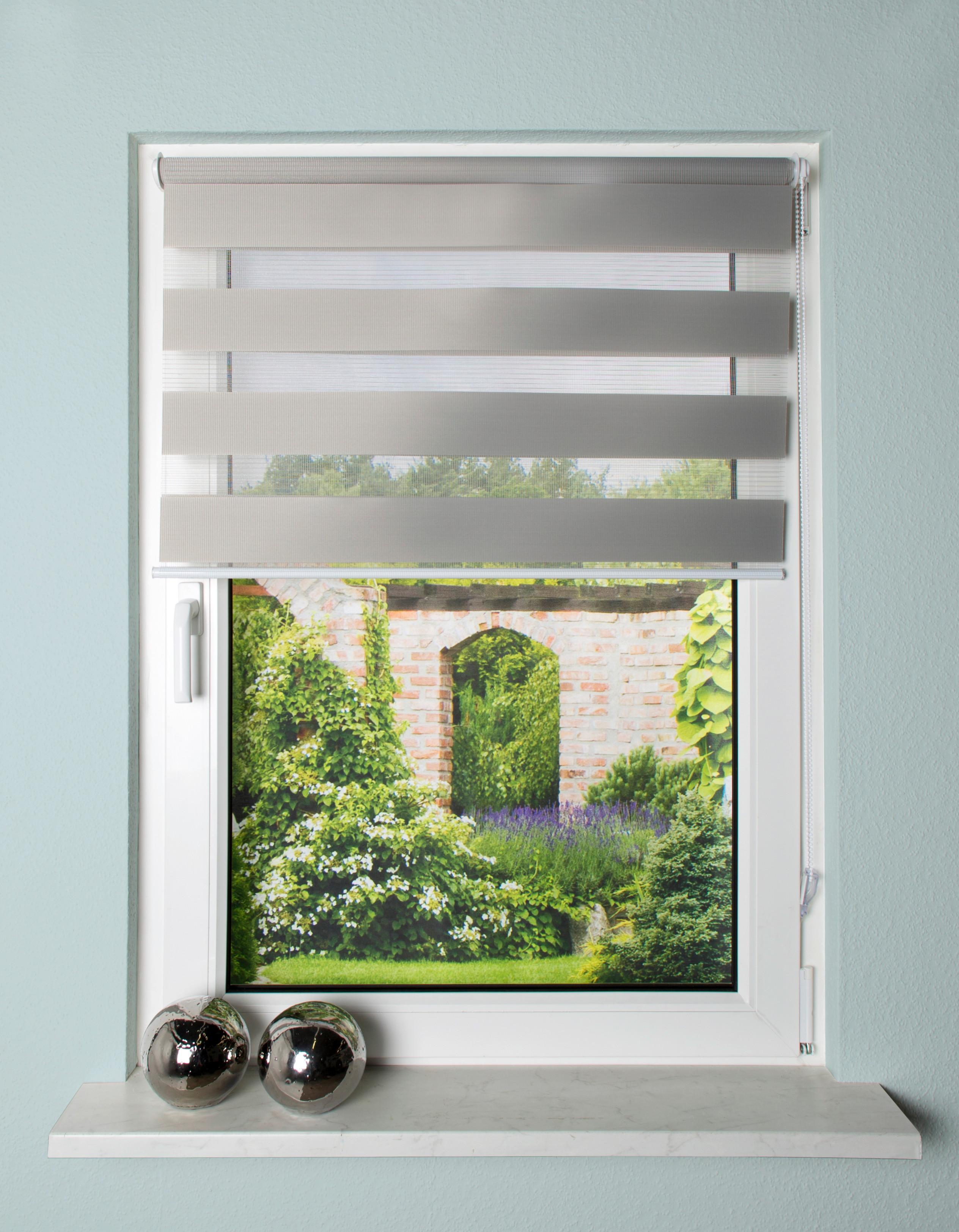 Doppelrollo Grau B: 80 Cm - Grau, Design, Textil (80/150cm)