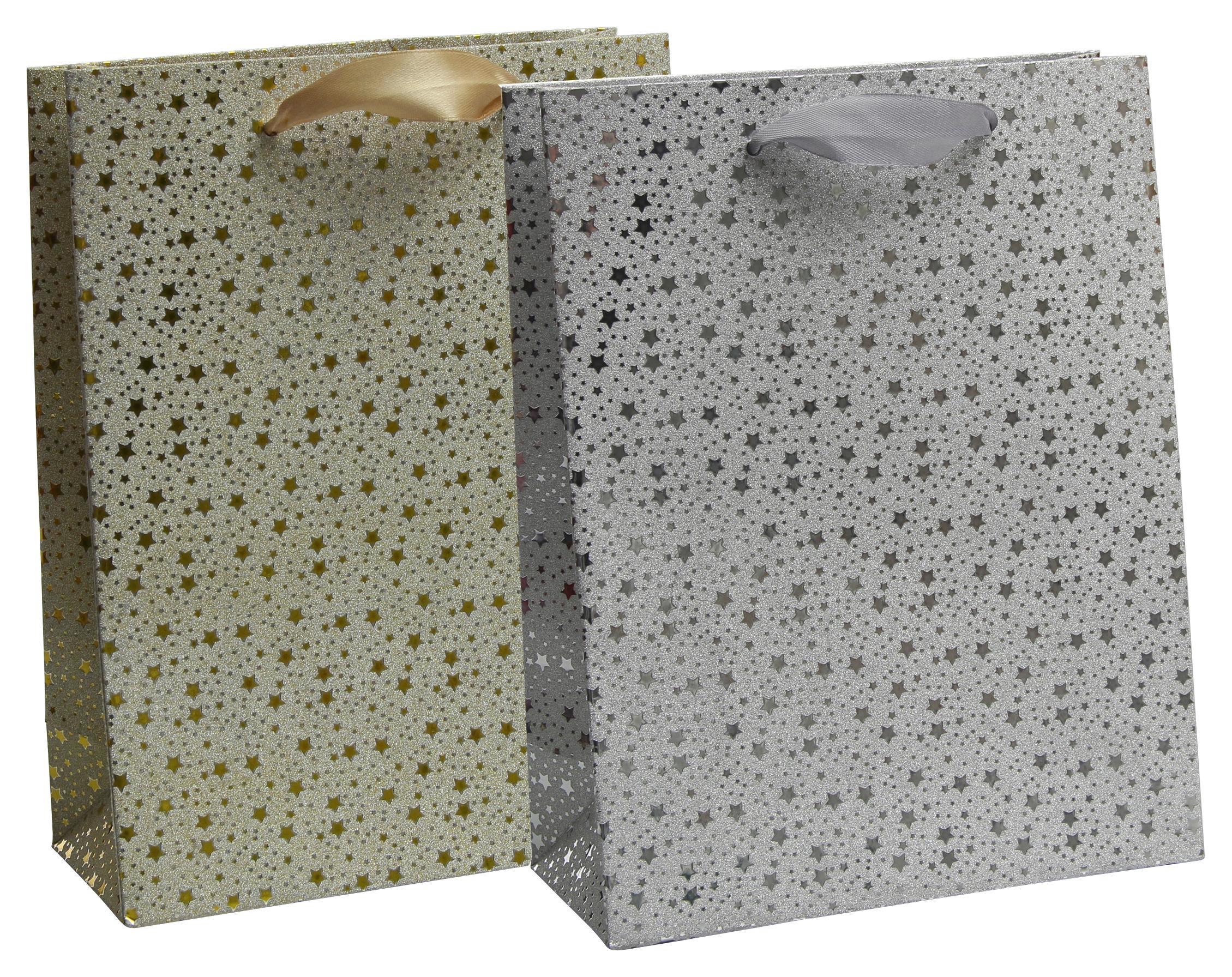 Ajándékzacskó 15495 - Arany/Ezüst, modern, Papír (18/8/23cm)