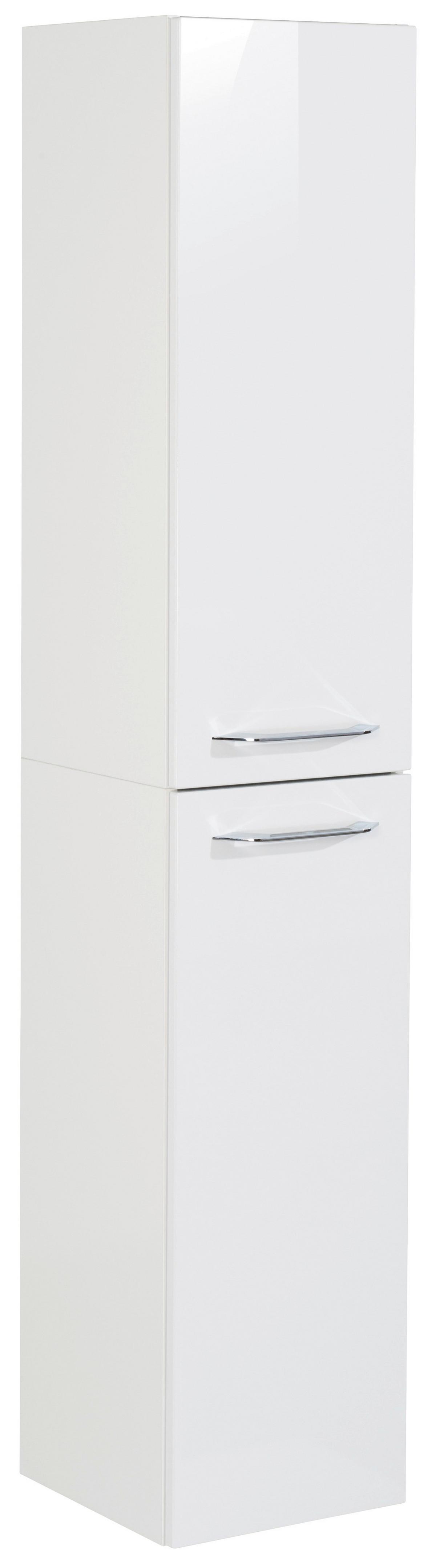 Hochschrank Mit Türdämpfer B.clever, B: 30cm Weiß - Weiß, MODERN, Glas/Holzwerkstoff (30/159/32cm) - MID.YOU