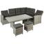 Loungegarnitur 5-Tlg Savannah aus Kunststoff mit Kissen - Klar/Grau, MODERN, Glas/Kunststoff (251/195cm) - Beldano
