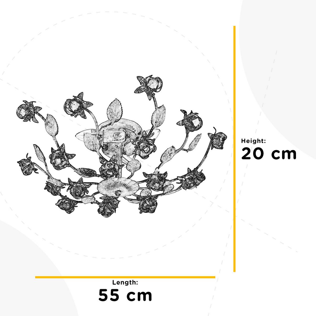 Deckenleuchte Perlmutt L: 55 Cm 6w - Perlmutt, KONVENTIONELL, Metall (55/55/20cm)