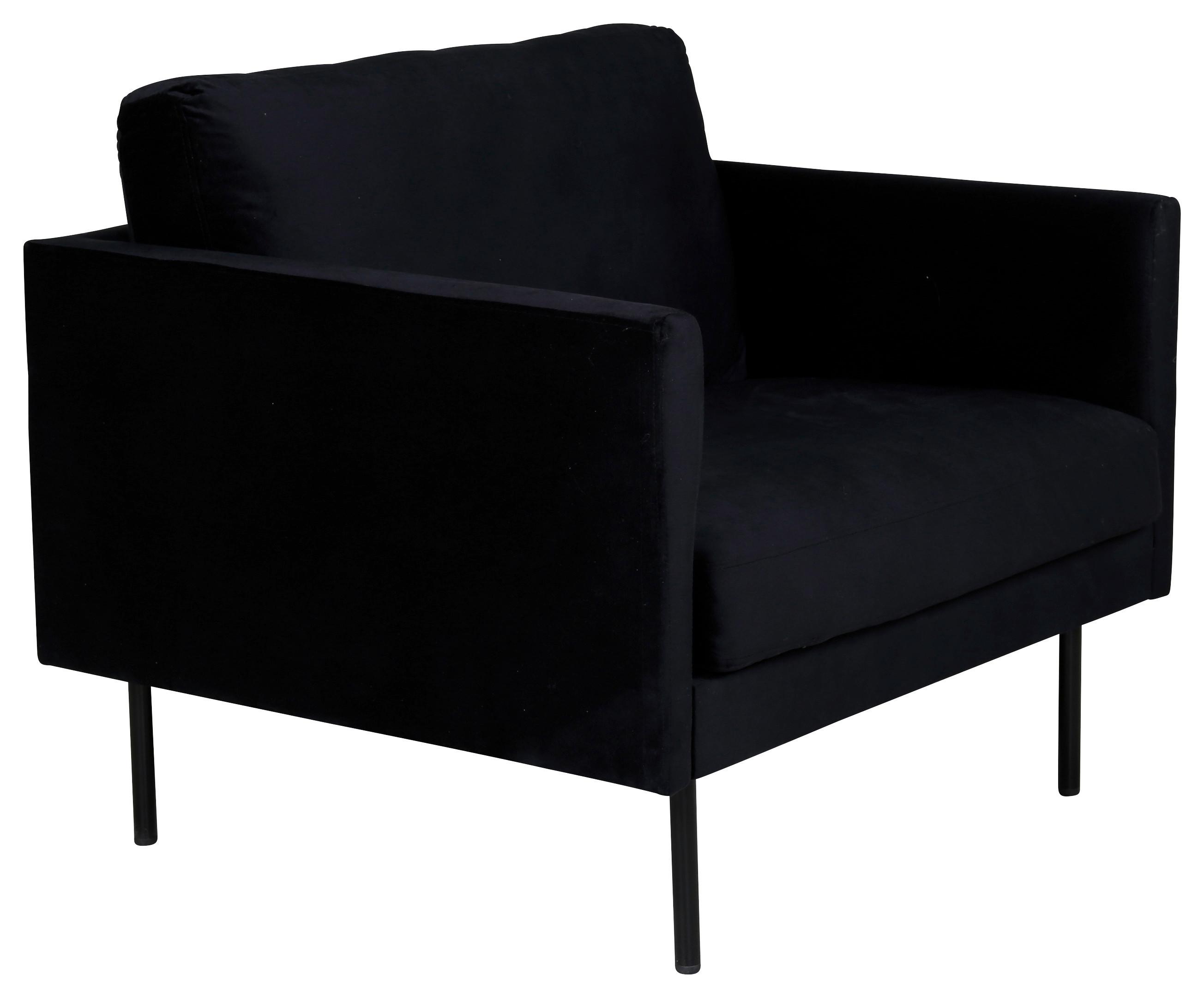 Sessel Zoom - Schwarz, Design, Textil/Metall (95/80/84cm) - Livetastic