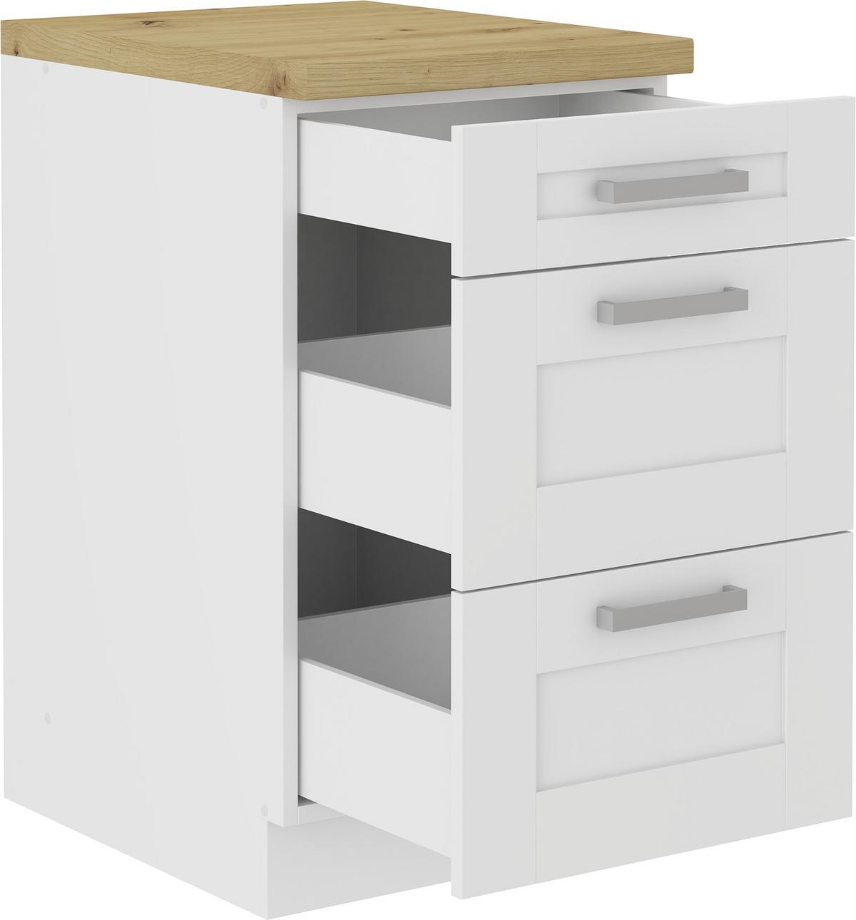 SPODNÁ KUCHYNSKÁ SKRINKA LUISA        US2A50 - biela/dub artisan, Romantik / Landhaus, kov/kompozitné drevo (50/86/60cm) - Ondega