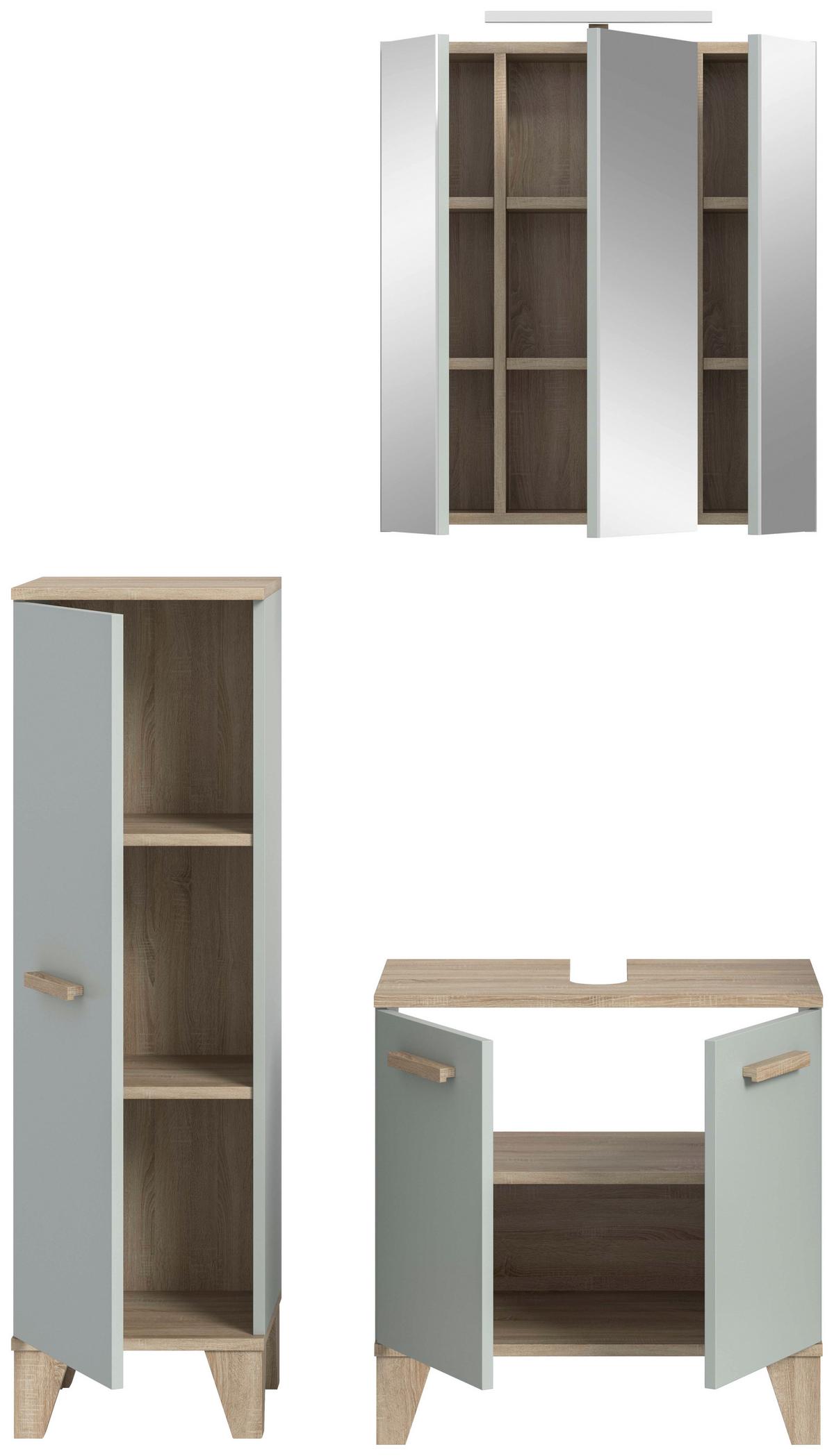 Badezimmer Star Hellgrün/Eiche Dekor B: 94cm - Eichefarben/Hellgrün, MODERN, Holzwerkstoff (94/184/34cm) - MID.YOU