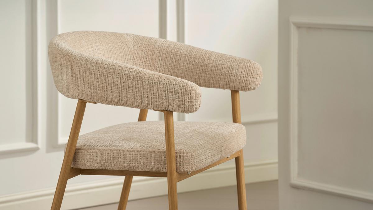 Barhocker Flora Beige/Eichefarben B: 53 cm - Eichefarben/Beige, MODERN, Holz/Textil (53/93/55cm) - Livetastic