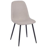 Vierfußstuhl Mona Leinenoptik Beige - Beige/Schwarz, MODERN, Holz/Textil (44/87/56cm)