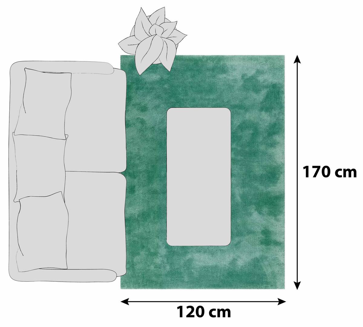 Hochflorteppich Relaxx Smaragdgrün 120x170 cm - Smaragdgrün, Basics, Textil (120/170cm) - Esprit
