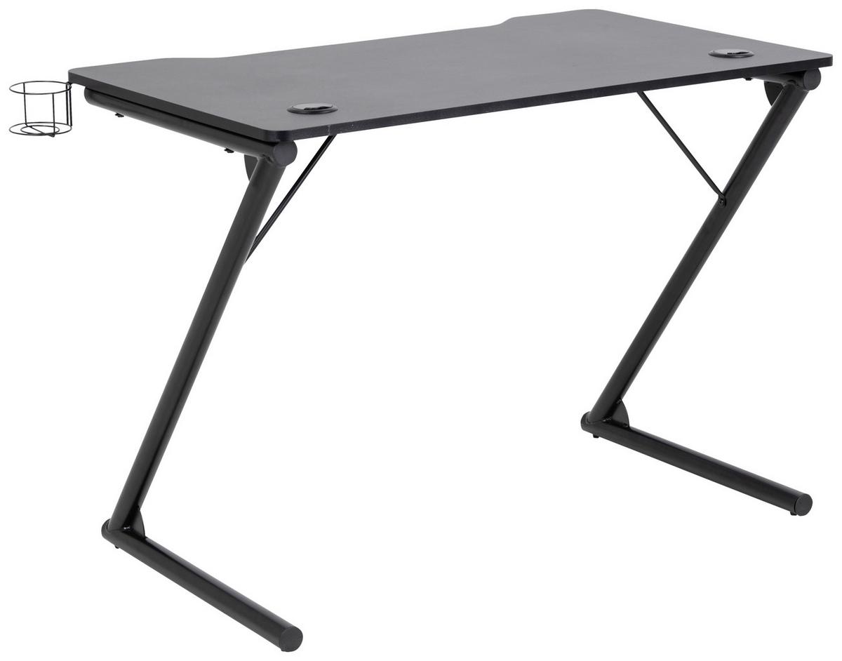 Gaming Tisch B 100cm H 74cm Trooper, Schwarz - Schwarz, KONVENTIONELL, Holzwerkstoff/Metall (100/60/74cm) - Livetastic