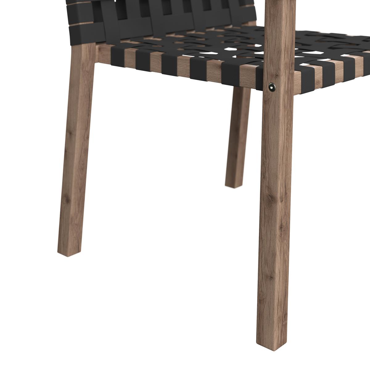 SADA ZAHRADNÍCH KŘESEL LAURIA - černá/barvy akácie, Moderní, dřevo/textil (61/84/59cm) - Bessagi Garden