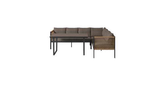 Loungegarnitur Berlin - Anthrazit/Braun, MODERN, Glas/Kunststoff (195/170cm) - Beldano