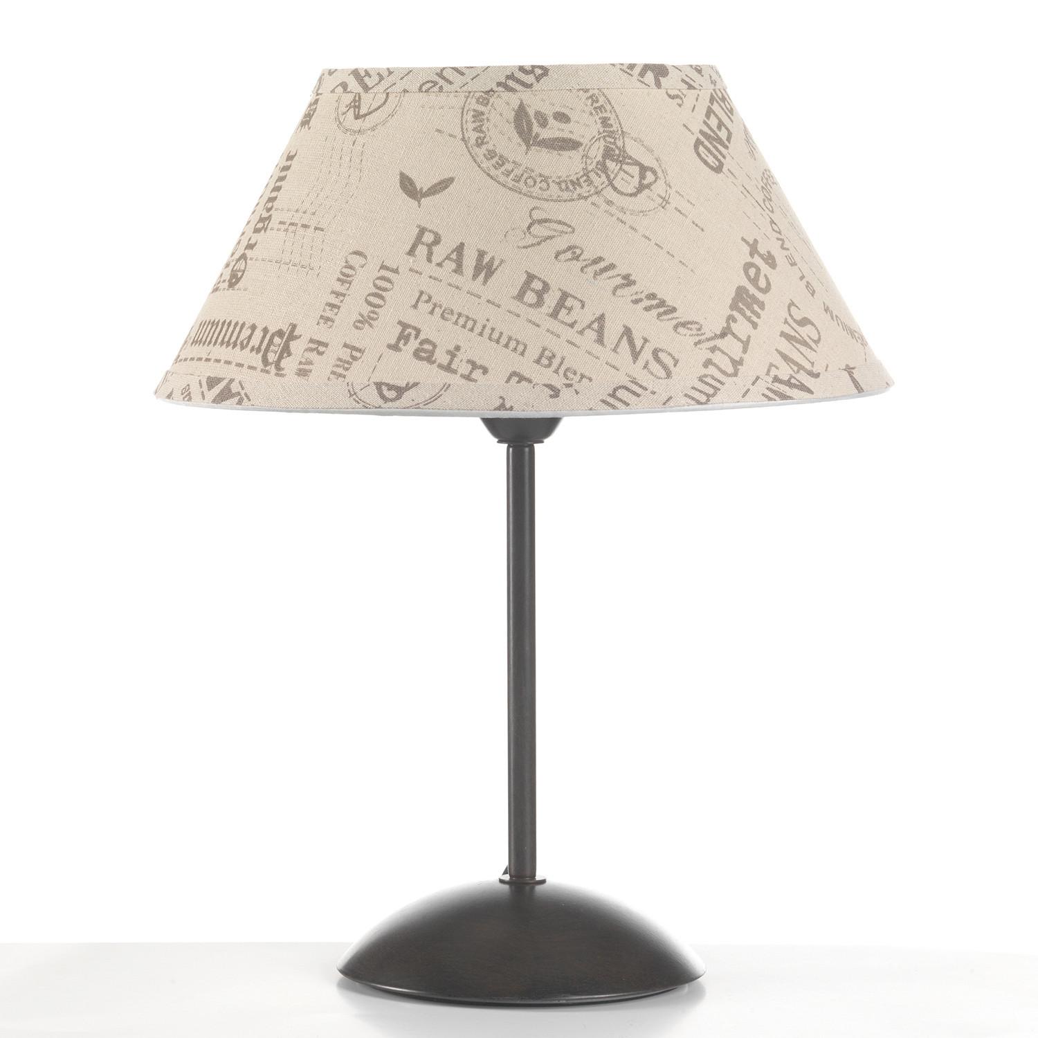 TISCHLEUCHTE Schwarz Cognac L: 30 cm 22W - Cognac/Schwarz, Basics, Kunststoff/Textil (30/30/40cm)