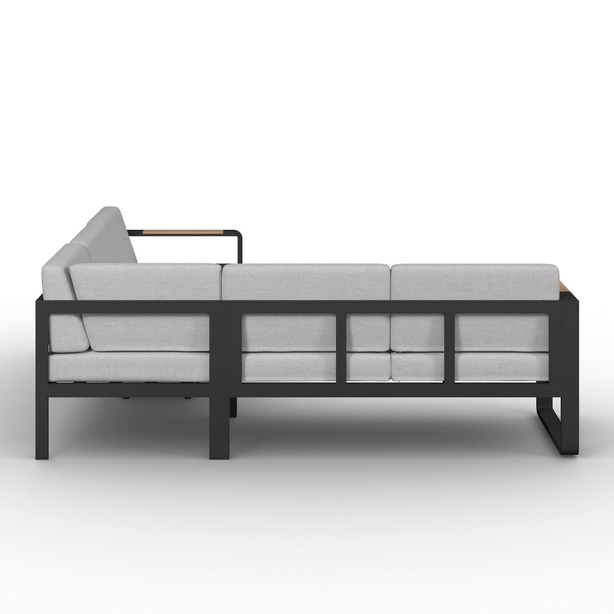 JEDÁLENSKÁ TERASOVÁ SÚPRAVA ARUBA - čierna/farba hrušky, Modern, kov/textil - Bessagi Garden