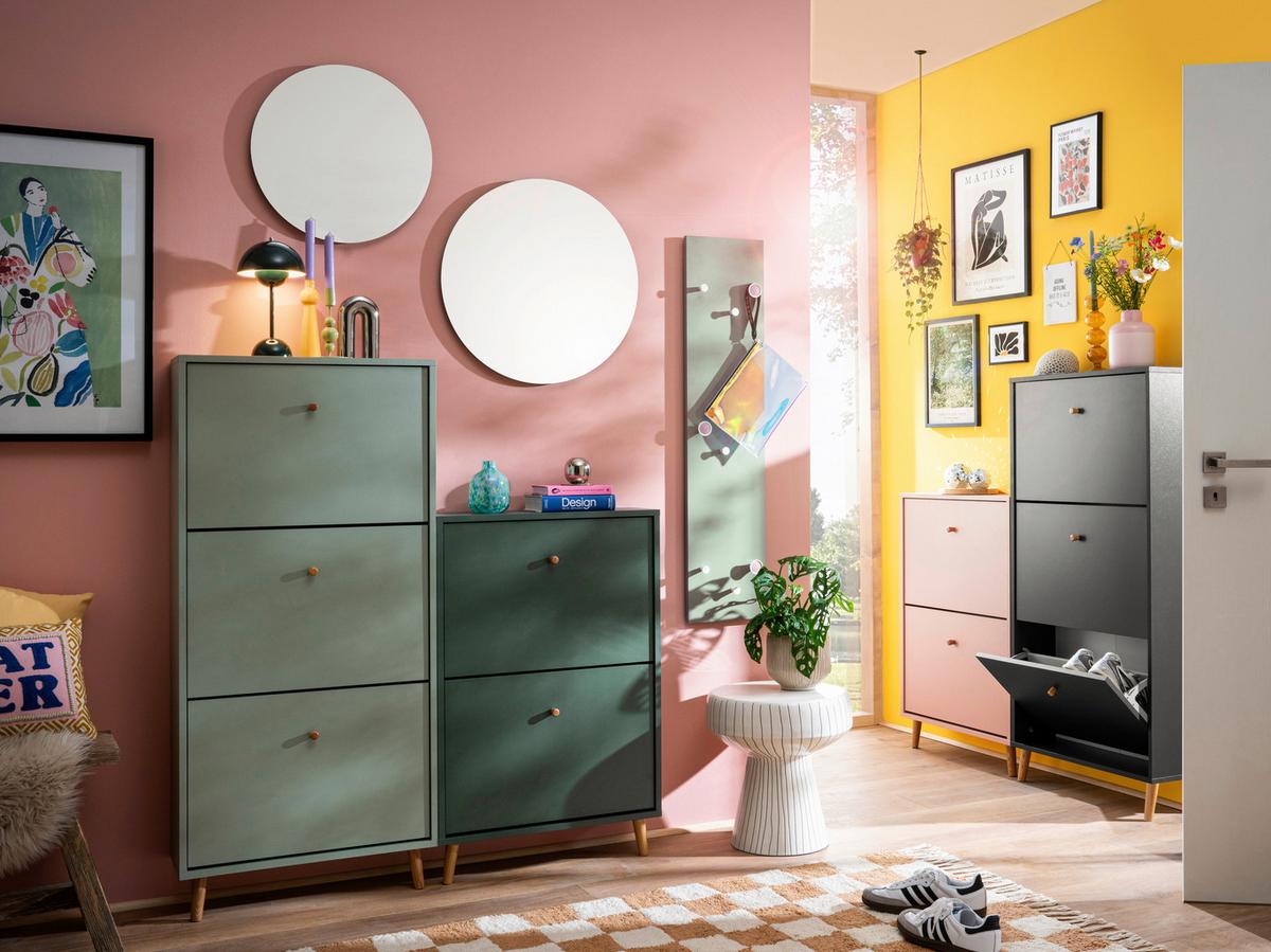 Schuhkipper Bjarne, Waldgrün B: 59,8 Cm - Waldgrün, Design, Holzwerkstoff (59,8/131/19,55cm) - MID.YOU