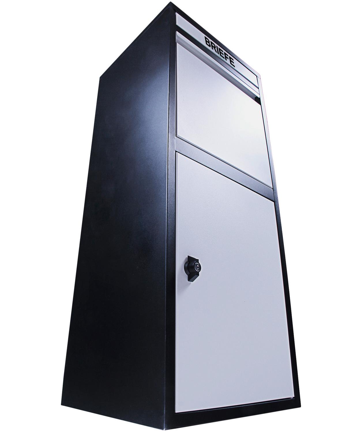 Paketbox Mit Türklappe H: 103 Cm - Schwarz/Grau, Basics, Metall (41/103/38cm)