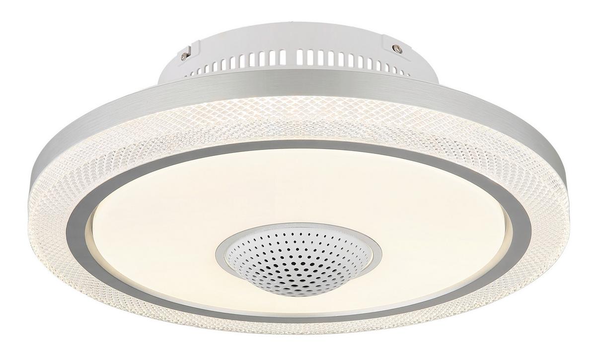 Deckenventilator Klar Opal Weiß D: 50 cm - Klar/Opal, Design, Kunststoff/Metall (50/21cm) - Globo
