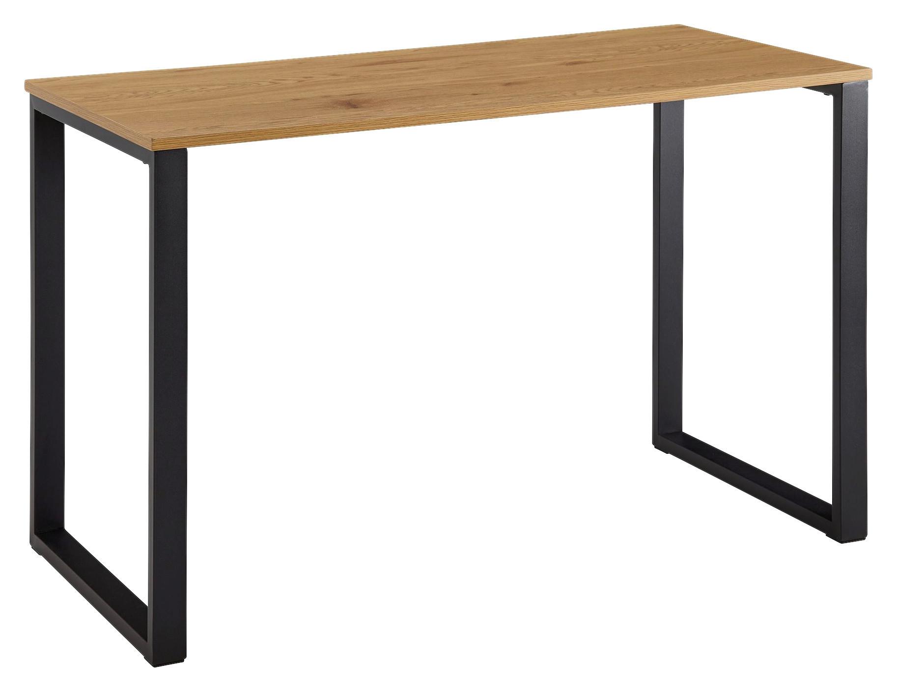 Trendový písací stôl s kovovými nohami š: 120cm - hnedá/čierna, Modern, kov/kompozitné drevo (120/60/76cm) - MID.YOU