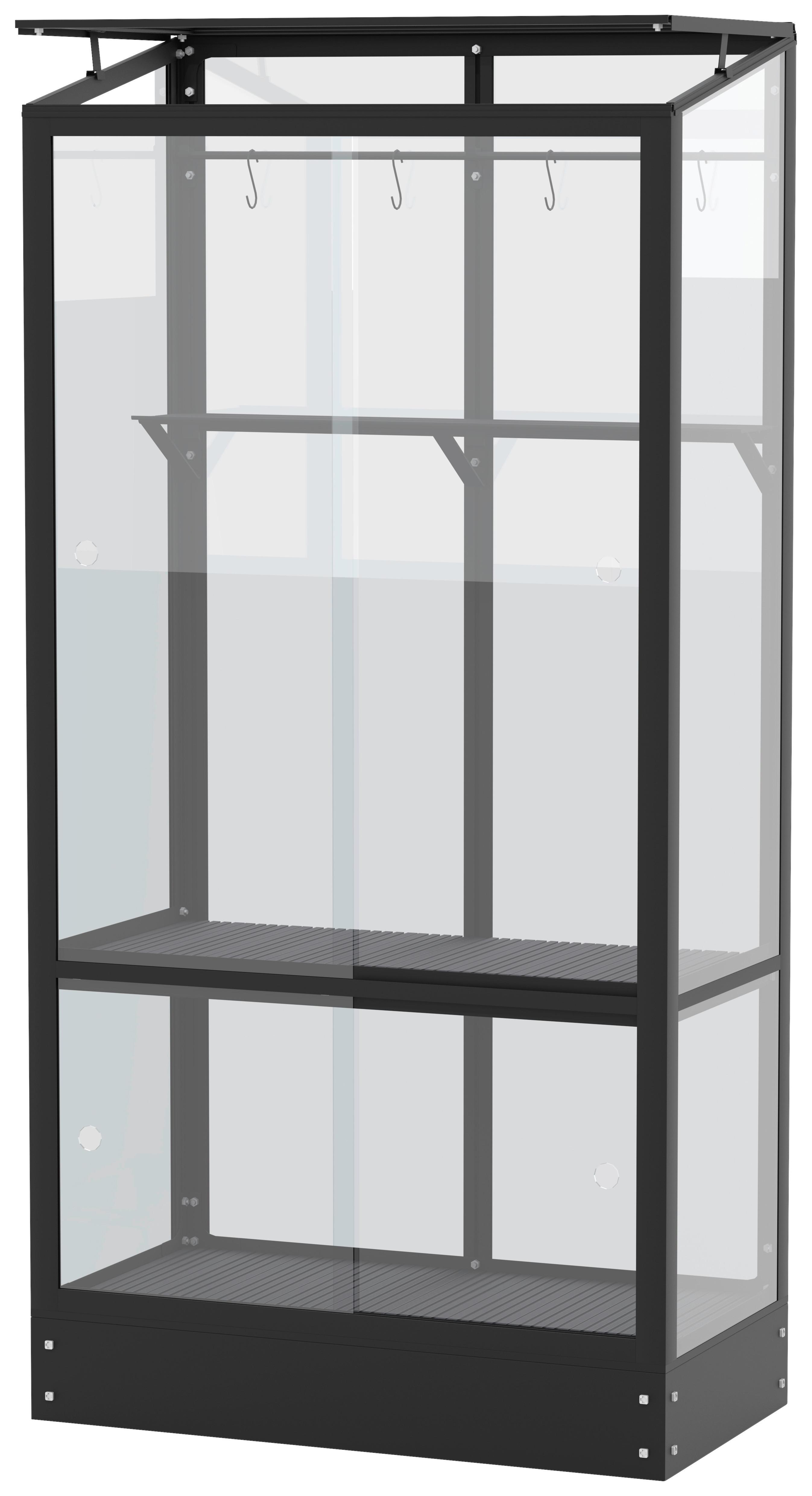 Balkon-gewächshaus Polis 350 Schwarz Metall/glas H: 165,5cm - Schwarz, Basics, Glas/Metall (81,2/165,5/81,2cm)