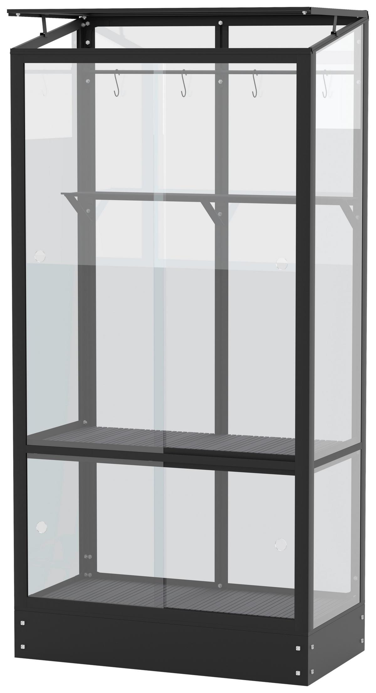 Balkon-gewächshaus Polis 350 Schwarz Metall/glas H: 165,5cm - Schwarz, Basics, Glas/Metall (81,2/165,5/81,2cm)