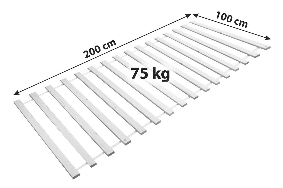 Svinovací rošt Rollrost masív - barvy borovice, Basics, dřevo (100/200cm) - MID.YOU