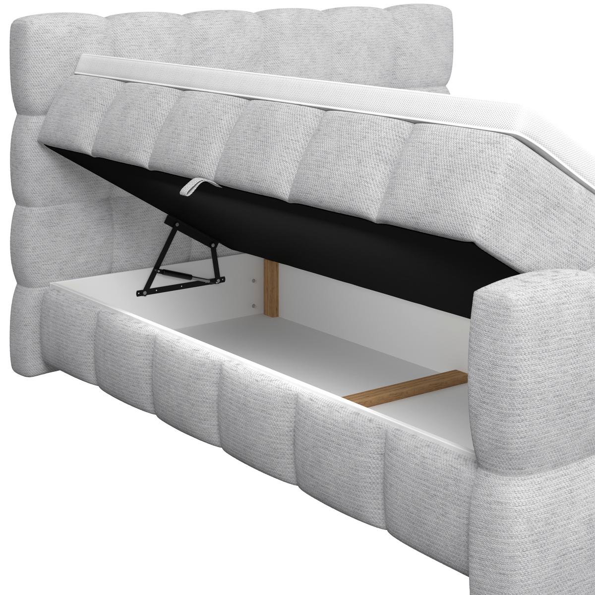 Boxspringbett Brisbane inkl. Bettkasten 180x220 - Champagner/Schwarz, Trend, Holz/Holzwerkstoff (180/220cm) - Sembella