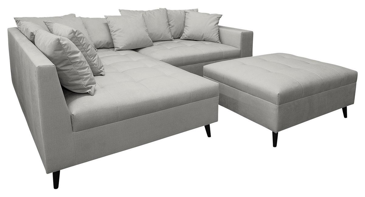 Ecksofa Pruno, Grau S: 174x247 Cm - Schwarz/Grau, Design, Textil (174/247cm) - MID.YOU