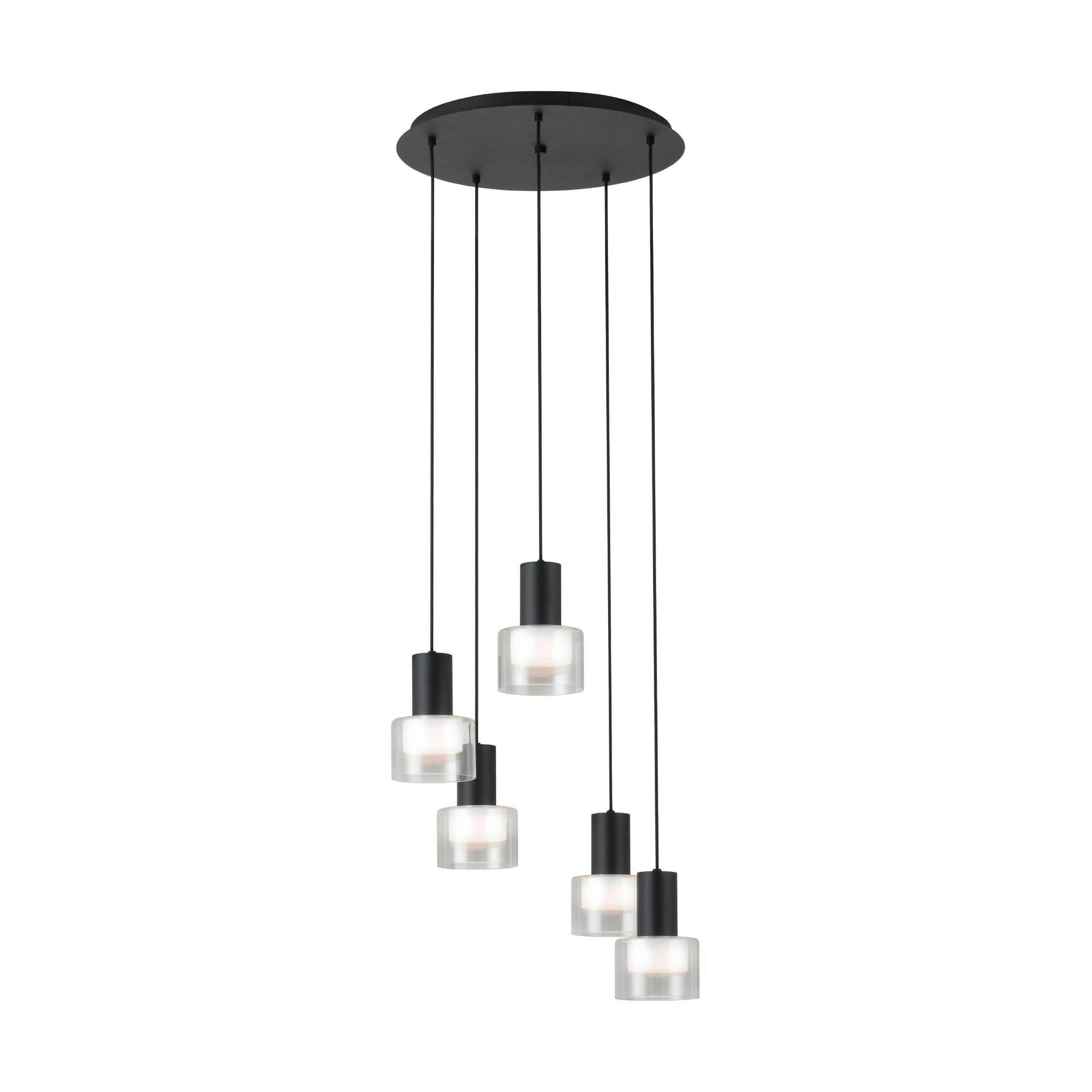 LED-Hängeleuchte 39727* Molineros - Schwarz/Weiß, Design, Glas/Kunststoff (53/150cm) - Eglo