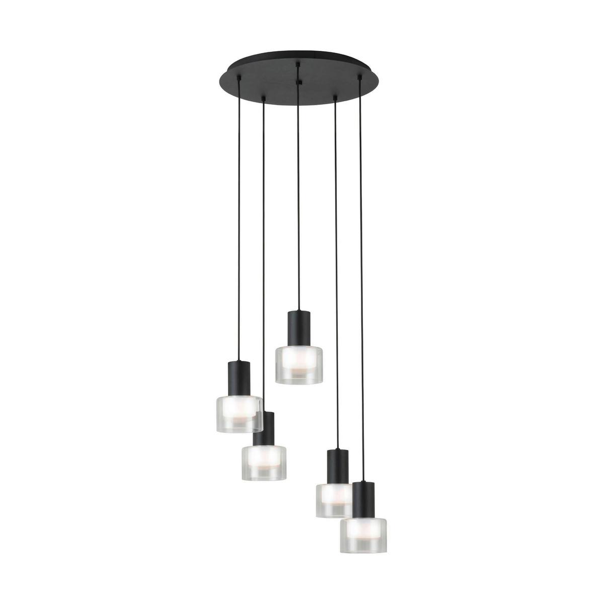 LED-Hängeleuchte 39727* Molineros - Schwarz/Weiß, Design, Glas/Kunststoff (53/150cm) - Eglo
