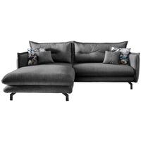 Ecksofa Lava Grau S: 180/255 cm - Türkis/Schwarz, MODERN, Textil (180/255cm) - Livetastic