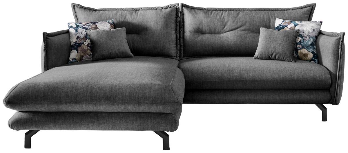 Ecksofa Lava Grau S: 180/255 cm - Türkis/Schwarz, MODERN, Textil (180/255cm) - Livetastic