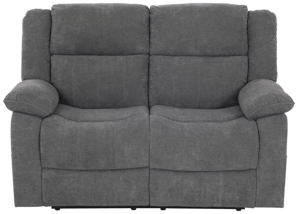2-Sitzer-Sofa Chester Mit Relaxfunktion Grau B: 153 cm - Schwarz/Grau, Basics, Textil (153/101/90cm) - P & B