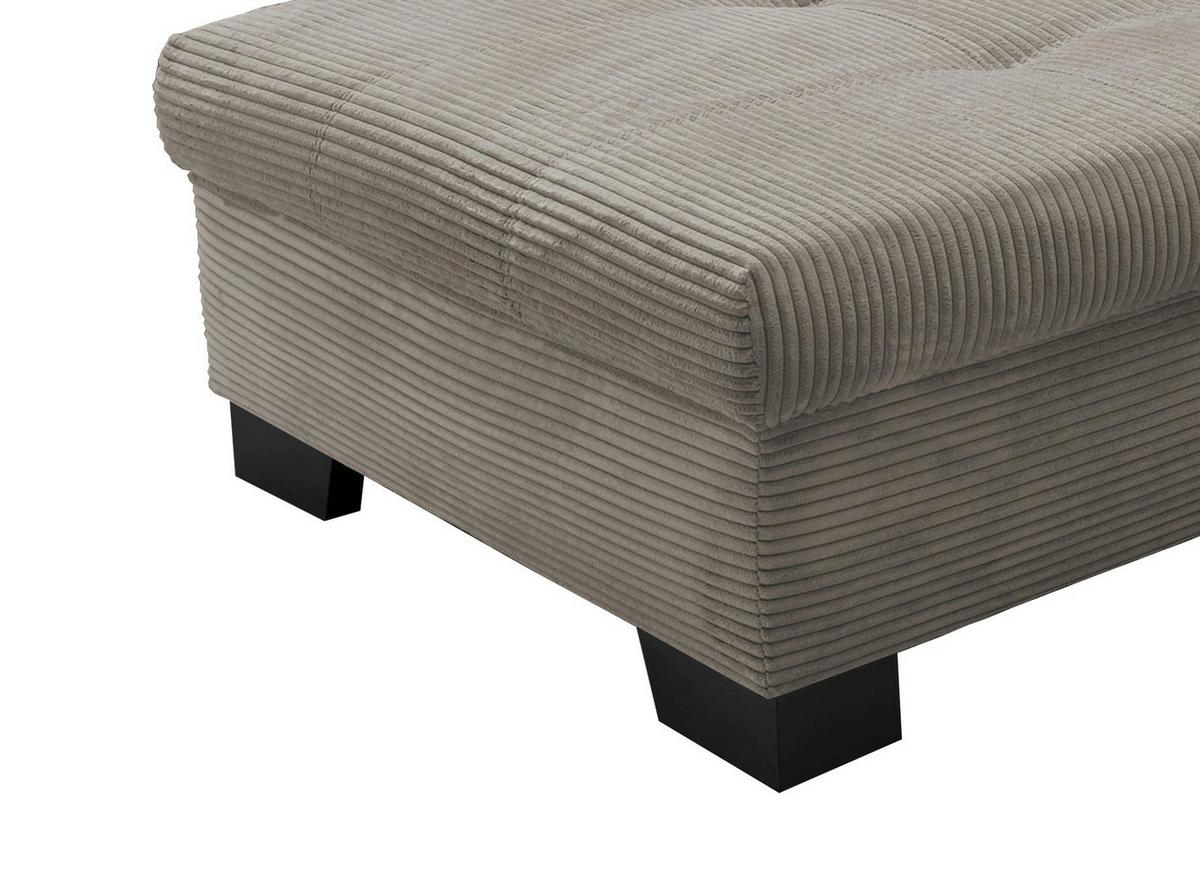 Ecksofa FLORA mit Kordbezug in Graubraun