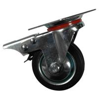 Lenkrollen Möbel Stahl Schwarz 1 Stk. Ø 7,5 cm universal - Silberfarben/Schwarz, Basics, Metall (7,5cm)
