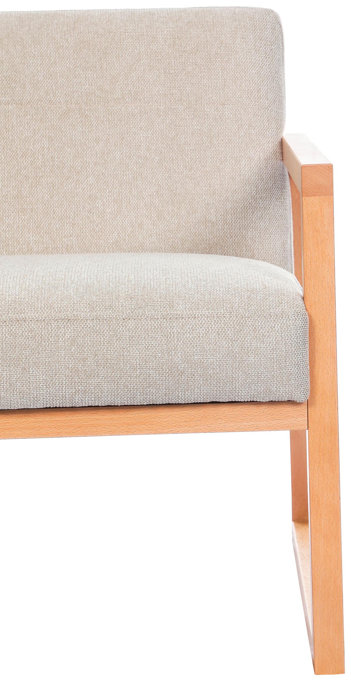 Kreslo MALMÖ, svetlosivá, bukový masív - prírodná farba/svetlosivá, Modern, drevo/textil (65/75/69cm) - Mömax