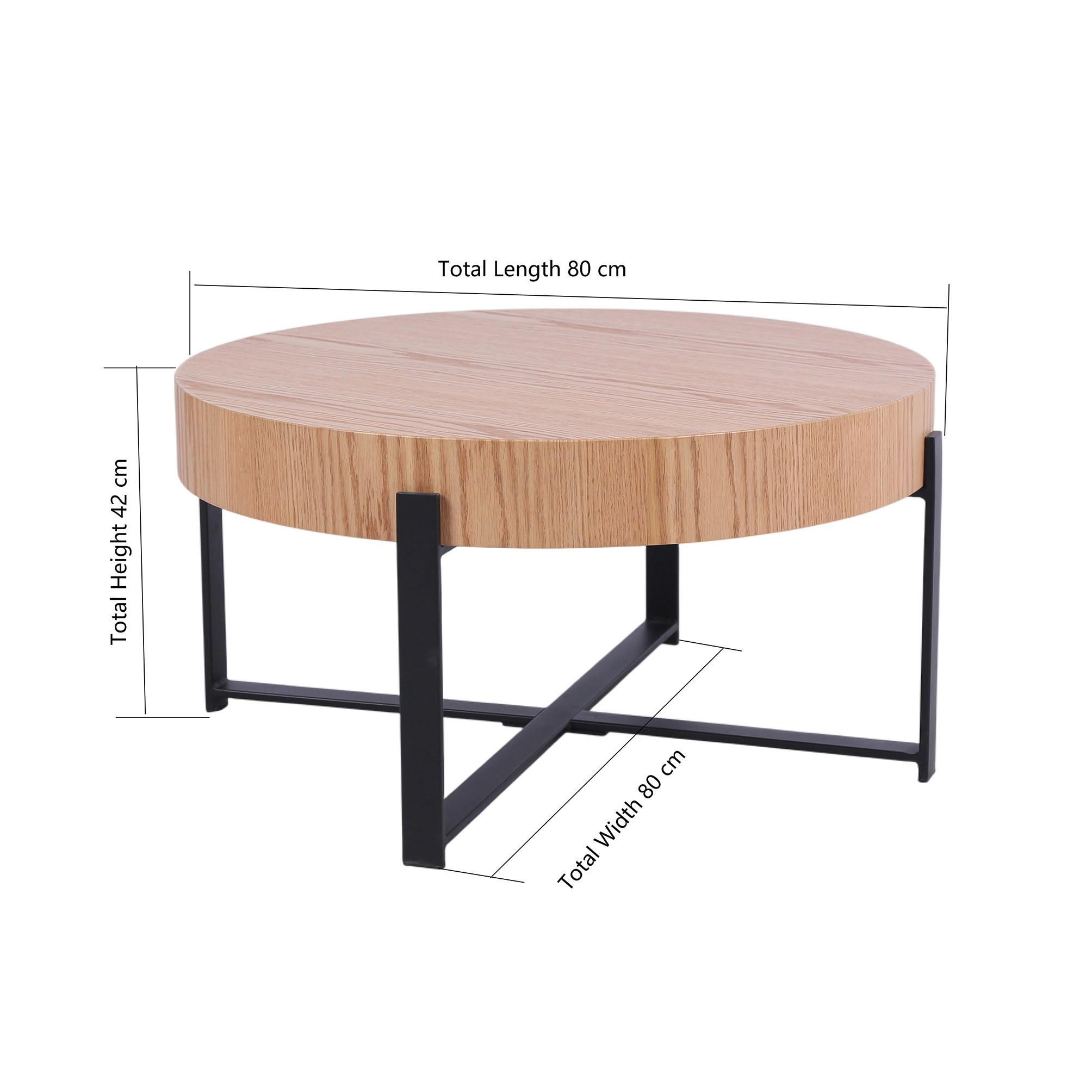 Couchtisch Lima Mdf Eiche Schwarz, B: 80 cm - Eichefarben/Schwarz, MODERN, Holz/Holzwerkstoff (80/42/80cm)