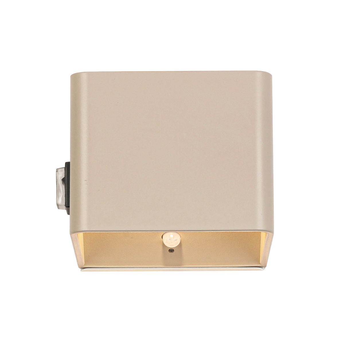 NÁSTĚNNÉ SVÍTIDLO NA BATERIE HERO2 - pískové barvy, Moderní, kov/plast (10,28/10,1/8,05cm) - Mömax