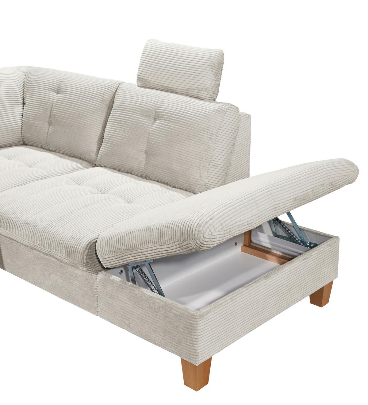 Wohnlandschaft Ascot Beige U: 170x324x220 cm - Eichefarben/Beige, KONVENTIONELL, Textil (170/324/220cm) - MID.YOU