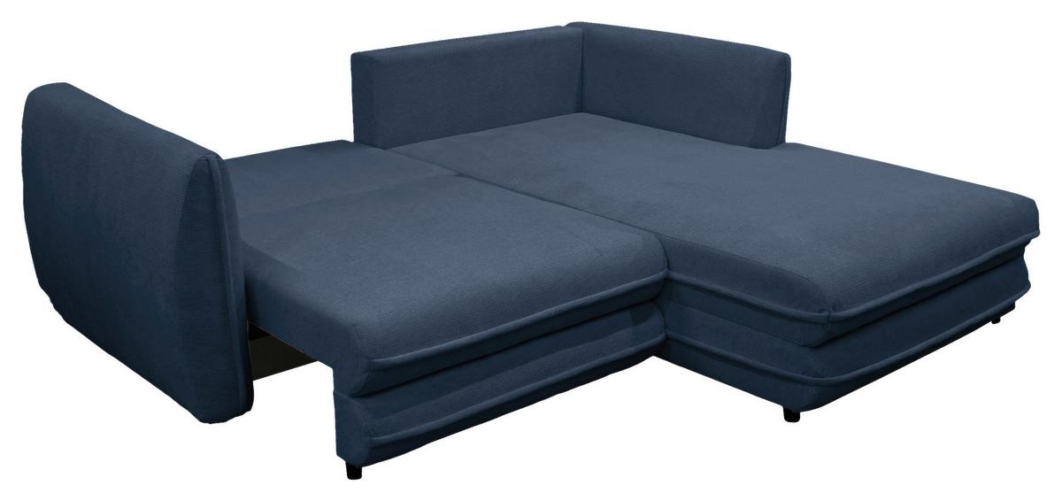 Ecksofa Vivaldi Dunkelblau S:240x201cm - Schwarz/Dunkelblau, Design, Textil (240/201cm) - MID.YOU