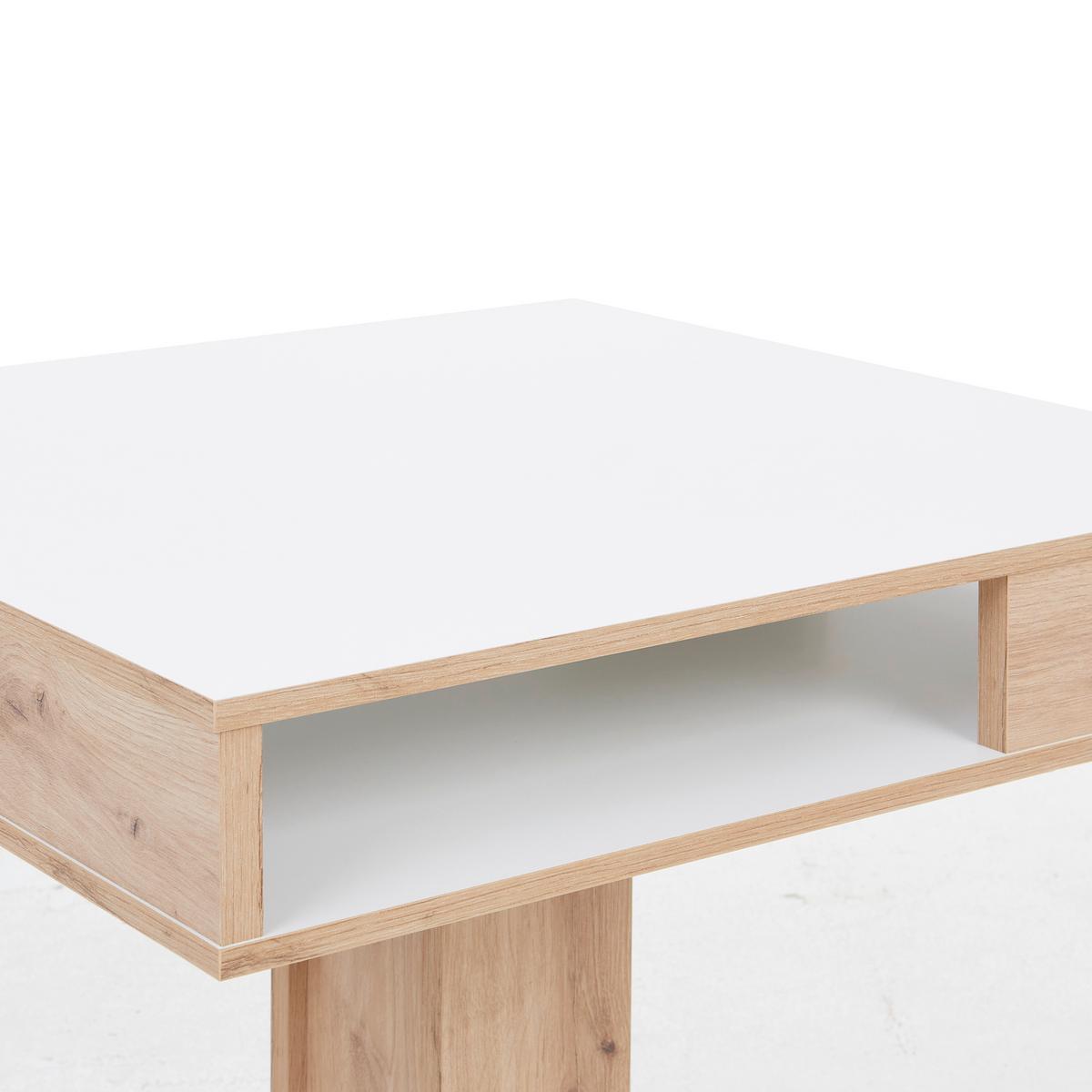 Couchtisch höhenverstellbar Belcanto Weiß/Wildeiche Dekor - Wildeiche/Weiß, Basics, Holzwerkstoff (65/52-77/65cm) - P & B